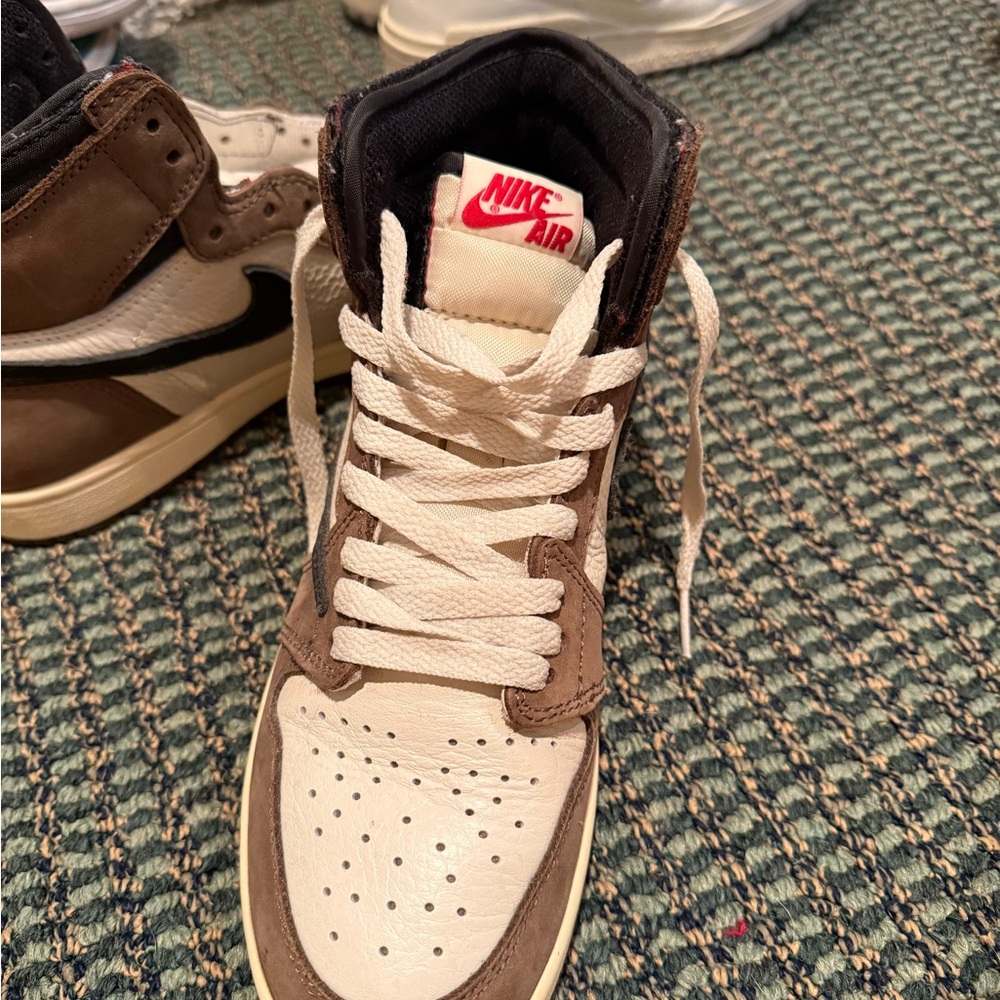 Nike Air Women's Cream and Brown High-Top Sneakers